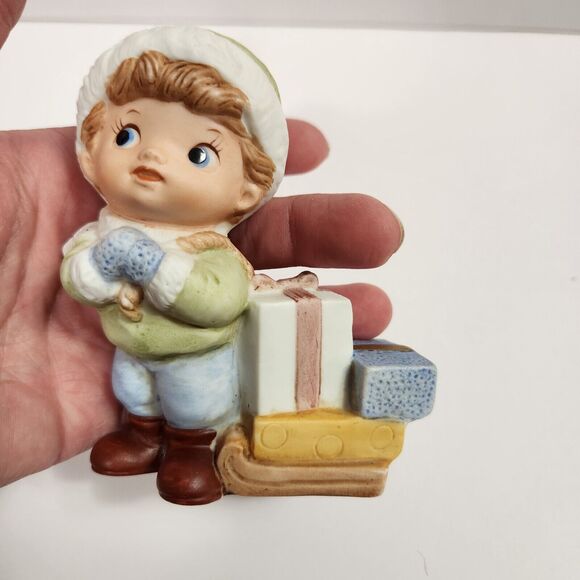 Vintage Homco Christmas 5556 Porcelain Christmas Children Boy & Girl Figurines - Picture 9 of 12